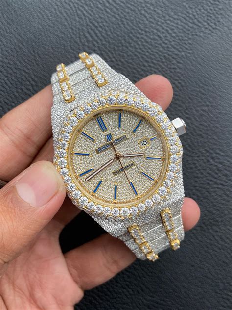 ebay mens watches fake diamonds red|moissanite iced out watch.